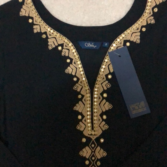 Sulu black tunic with Gold embroidery - Picture 3 of 4